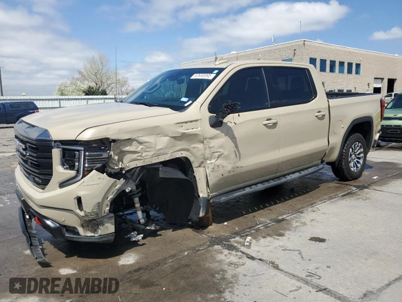 2023 GMC Sierra 1500 AT4 with VIN 1GTUUEE89PZ141446, listed as a Copart auction lot 52630095 with 35,182 mi miles and Salvage title. Bid and sale history available at DreamBid. Image 1.