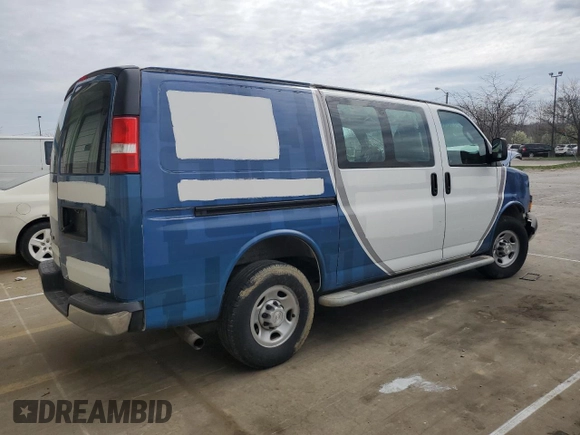 2018 Chevrolet Express Cargo Van with VIN 1GCWGAFG7J1912491, listed as a Copart auction lot 47119905 with 142,521 mi miles and Salvage Title. Bid and sale history available at carsss.com. Image 3.
