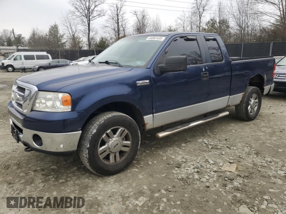 2008 Ford F-150 XLT with VIN 1FTPX14528FA81047, listed as a Copart auction lot 44082435 with 147,738 mi miles and Clean Title. Bid and sale history available at carsss.com. Image 1.