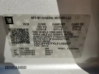 2020 Chevrolet Silverado 3500HD High Country with VIN 1GC4YVEYXLF156957, listed as a Copart auction lot 88799745 with 114,026 mi miles and Salvage Title. Bid and sale history available at DreamBid. Image 12.