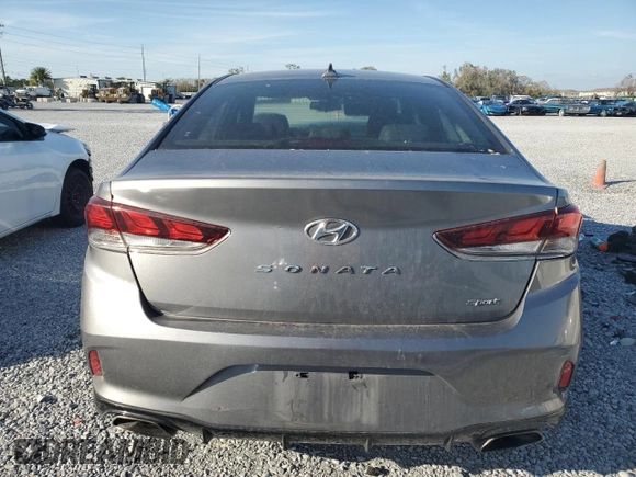 2018 Hyundai Sonata Sport Plus with VIN 5NPE34AF4JH709798, listed as a Copart auction lot 46046495 with 107,575 mi miles and Salvage Title. Bid and sale history available at DreamBid. Image 6.