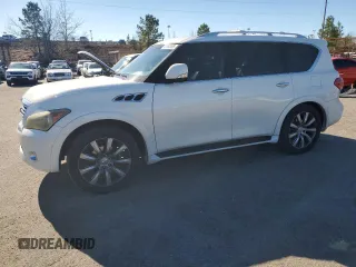 2011 Infiniti QX56 8-passenger with VIN JN8AZ2NDXB9701827, listed as a Copart auction lot 41392095 with 162,585 mi miles and Salvage Title. Bid and sale history available at carsss.com. Image 1.