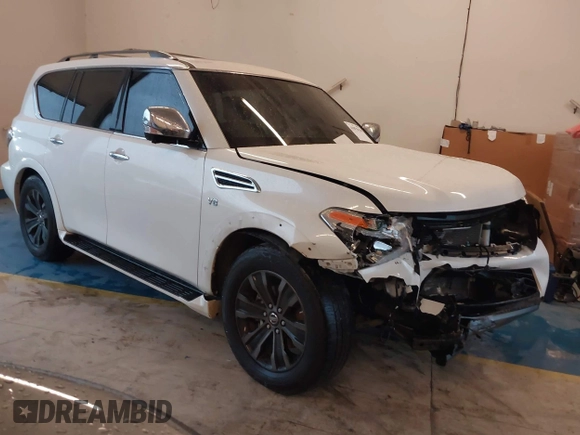 2019 Nissan Armada Platinum z VIN JN8AY2NF0K9352410, wystawiony jako IAAI lot #41078139 z przebiegiem 90 828 mil mil oraz . Historia ofert i sprzedaży dostępna na DreamBid. Obrazek 1.