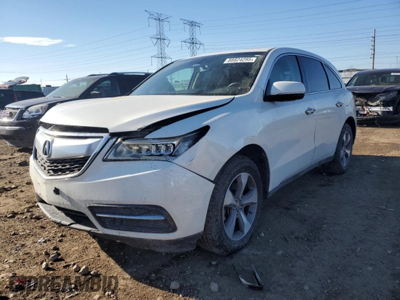 2016 Acura MDX with VIN 5FRYD4H27GB014637, listed as a Copart auction lot 88824295 with 82,713 mi miles and Salvage Title. Bid and sale history available at DreamBid. Image 1.