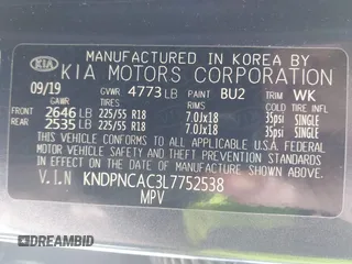 2020 Kia Sportage EX with VIN KNDPNCAC3L7752538, listed as a IAAI auction lot 42060920 with 68,740 mi miles and . Bid and sale history available at DreamBid. Image 9.