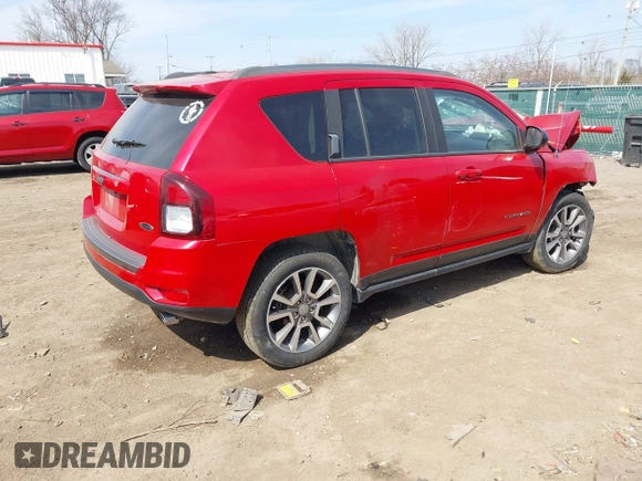 2017 Jeep Compass 75th Anniversary Edition with VIN 1C4NJDBB8HD101445, listed as a IAAI auction lot 41791238 with 35,526 mi miles. Bid and sale history available at carsss.com. Image 4.