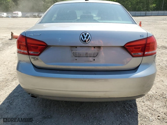 2012 Volkswagen Passat SE with VIN 1VWBH7A39CC013560, listed as a Copart auction lot 52981805 with 107,997 mi miles and Salvage Title. Bid and sale history available at carsss.com. Image 6.