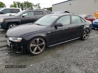 2014 Audi S4 Premium Plus with VIN WAUBGAFL9EA074608, listed as a Copart auction lot 56479335 with 105,560 mi miles and Salvage title. Bid and sale history available at DreamBid. Image 1.