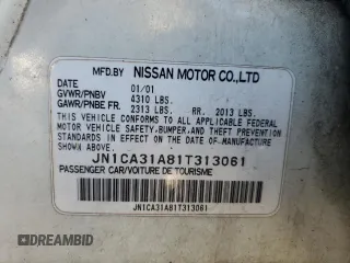 2001 Nissan Maxima SE 20th Anniversary. z VIN JN1CA31A81T313061, wystawiony jako Copart lot #72608504 z przebiegiem 200 484 mil mil oraz Szkoda całkowita • Salvage title. Historia ofert i sprzedaży dostępna na DreamBid. Obrazek 13.