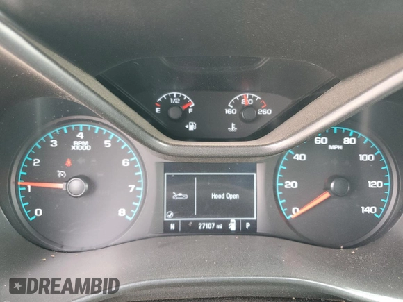 2021 Chevrolet Colorado 2WD Work Truck with VIN 1GCGSBEN6M1187687, listed as a Copart auction lot 47236795 with 27,107 mi miles and Salvage title. Bid and sale history available at DreamBid. Image 9.