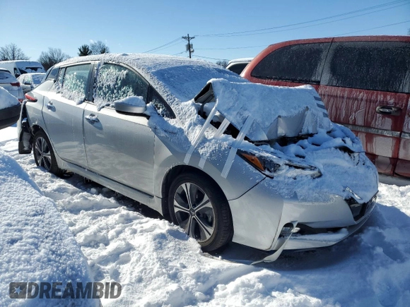 2020 Nissan LEAF SV Plus with VIN 1N4BZ1CP0LC309828, listed as a Copart auction lot 89184875 with Not Provided miles and Salvage Title. Bid and sale history available at DreamBid. Image 4.