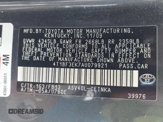 2010 Toyota Camry with VIN 4T1BF3EK7AU079921, listed as a IAAI auction lot 42118067 with 212,527 mi miles and . Bid and sale history available at DreamBid. Image 9.