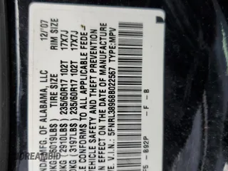 2008 Honda Odyssey Touring with VIN 5FNRL38968B022567, listed as a Copart auction lot 44445385 with 176,391 mi miles and Salvage Title. Bid and sale history available at carsss.com. Image 13.