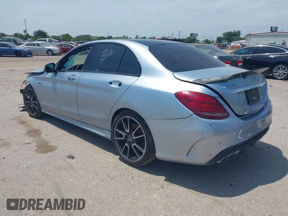2018 Mercedes-Benz C 43 AMG with VIN 55SWF6EB9JU236198, listed as a IAAI auction lot 42278960 with 48,432 mi miles and . Bid and sale history available at DreamBid. Image 3.