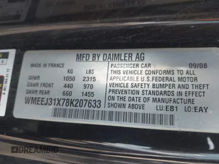 2008 Smart fortwo Pure с VIN WMEEJ31X78K207633, выставлен на аукционе IAAI как лот 42496970 с пробегом 171 828 миль миль и . История ставок и продаж доступна на DreamBid. Изображение 9.