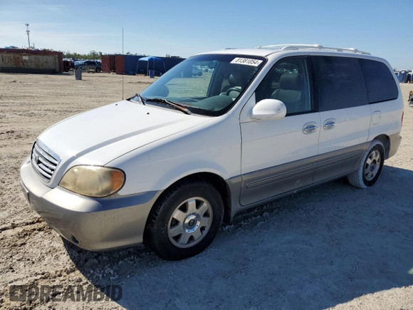 2002 Kia Sedona LX with VIN KNDUP131X26207597, listed as a Copart auction lot 81381054 with 0 mi miles and Clean Title. Bid and sale history available at carsss.com. Image 1.
