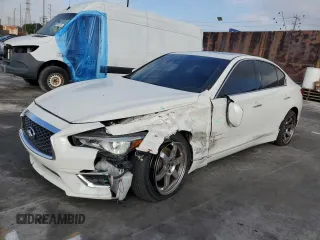 2018 Infiniti Q50 2.0t LUXE with VIN JN1CV7AP6JM240900, listed as a Copart auction lot 44648925 with 52,619 mi miles and Salvage Title. Bid and sale history available at carsss.com. Image 1.