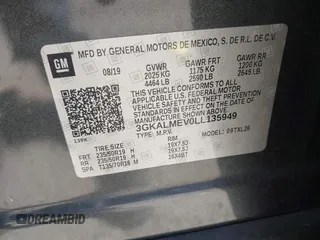 2020 GMC Terrain SLE with VIN 3GKALMEV0LL135949, listed as a IAAI auction lot 42509764 with 148,399 mi miles and . Bid and sale history available at DreamBid. Image 9.