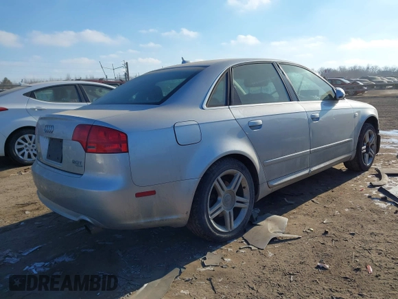 2008 Audi A4 2.0T with VIN WAUDF78E78A050728, listed as a IAAI auction lot 41400492 with 161,717 mi miles. Bid and sale history available at carsss.com. Image 4.