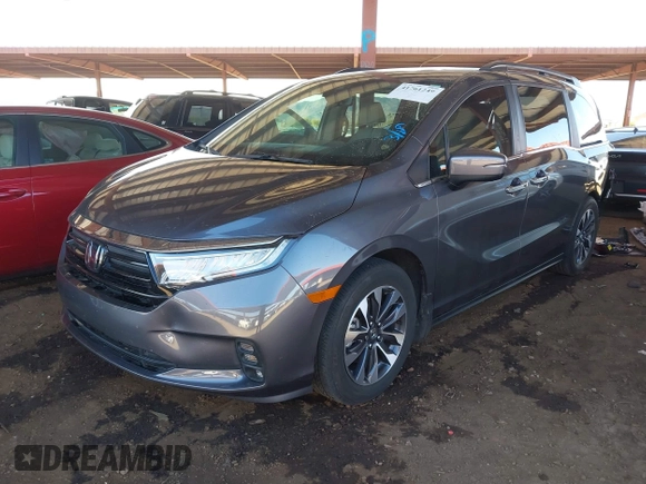 2024 Honda Odyssey EX-L with VIN 5FNRL6H67RB016849, listed as a IAAI auction lot 41761249 with 24,357 mi miles and . Bid and sale history available at DreamBid. Image 2.