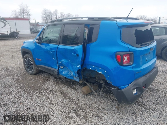 2015 Jeep Renegade Trailhawk with VIN ZACCJBCT4FPB41376, listed as a IAAI auction lot 41943388 with 65,963 mi miles and . Bid and sale history available at DreamBid. Image 3.