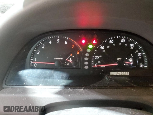 2002 Toyota Camry LE z VIN 4T1BE32K32U063577, wystawiony jako Copart lot #58782185 z przebiegiem 243 589 mil mil oraz Szkoda całkowita • Salvage title. Historia ofert i sprzedaży dostępna na DreamBid. Obrazek 9.