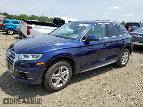 2018 Audi Q5 Premium Plus with VIN WA1BNBFY3J2043153, listed as a Copart auction lot 61802755 with 34,583 mi miles and Salvage title. Bid and sale history available at DreamBid. Image 1.