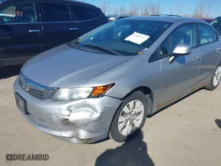 2012 Honda Civic Sdn LX with VIN 19XFB2F51CE098437, listed as a IAAI auction lot 41807527 with 178,169 mi miles. Bid and sale history available at carsss.com. Image 2.