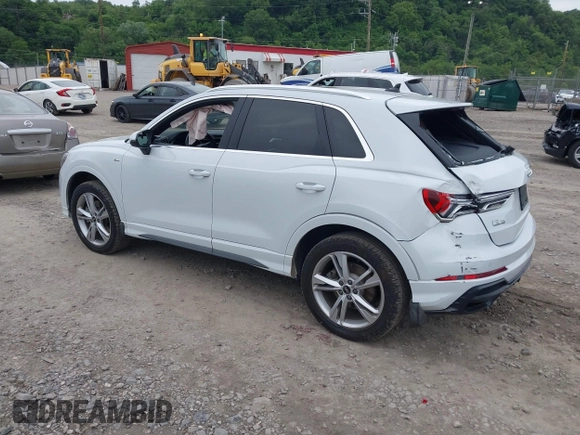 2022 Audi Q3 S line Premium Plus with VIN WA1EECF38N1031860, listed as a IAAI auction lot 42345075 with 27,171 mi miles and . Bid and sale history available at DreamBid. Image 3.