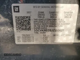 2018 Chevrolet Silverado 1500 LT with VIN 1GCVKREC0JZ153627, listed as a Copart auction lot 88724375 with Not Provided miles and Salvage Title. Bid and sale history available at DreamBid. Image 12.