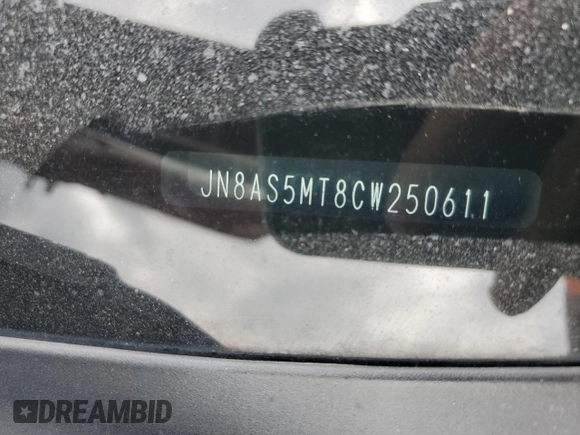 2012 Nissan Rogue SL with VIN JN8AS5MT8CW250611, listed as a Copart auction lot 54292995 with 100,623 mi miles and Salvage Title. Bid and sale history available at DreamBid. Image 13.