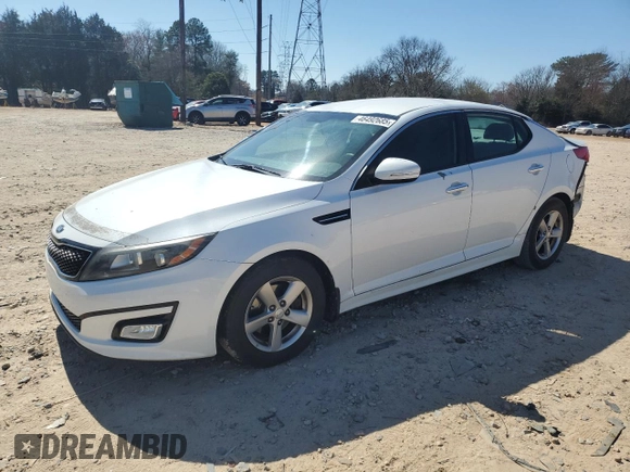 2014 Kia Optima LX with VIN 5XXGM4A74EG302158, listed as a Copart auction lot 46492685 with 147,302 mi miles and Salvage Title. Bid and sale history available at carsss.com. Image 1.