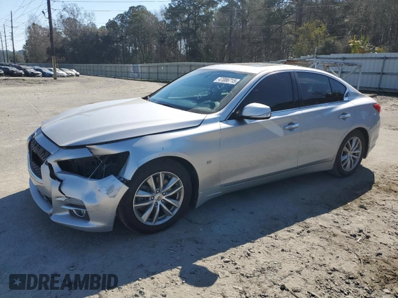 2014 Infiniti Q50 Premium with VIN JN1BV7AP3EM692322, listed as a Copart auction lot 47086715 with 136,861 mi miles and Salvage Title. Bid and sale history available at carsss.com. Image 1.