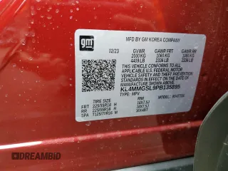 2023 Buick Encore GX Essence with VIN KL4MMGSL9PB135895, listed as a Copart auction lot 53905955 with 10,801 mi miles and Salvage title. Bid and sale history available at DreamBid. Image 13.