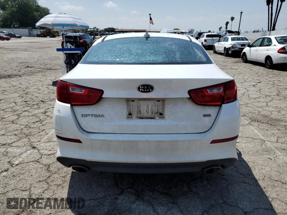 2015 Kia Optima LX with VIN KNAGM4A70F5630499, listed as a Copart auction lot 54708485 with 117,093 mi miles and Clean Title. Bid and sale history available at DreamBid. Image 6.
