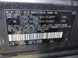 2024 Toyota RAV4 XLE with VIN 2T3P1RFV8RC439217, listed as a IAAI auction lot 41705048 with 13,516 mi miles. Bid and sale history available at carsss.com. Image 9.