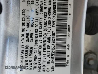2010 Honda Insight LX z VIN JHMZE2H50AS029457, wystawiony jako Copart lot #63660725 z przebiegiem 139 158 mil mil oraz Szkoda całkowita • Salvage title. Historia ofert i sprzedaży dostępna na DreamBid. Obrazek 13.