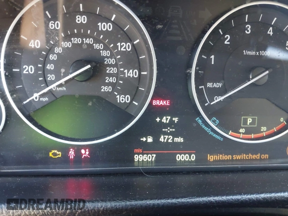 2012 BMW 3 Series 328i with VIN WBA3A5C53CF256338, listed as a IAAI auction lot 41758662 with 99,607 mi miles. Bid and sale history available at carsss.com. Image 7.