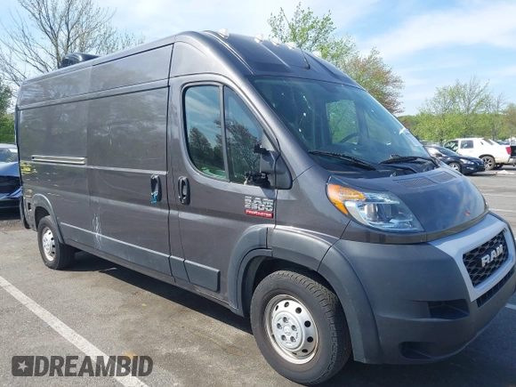 2020 Ram ProMaster Cargo with VIN 3C6TRVDG7LE110120, listed as a IAAI auction lot 41929585 with 65,457 mi miles. Bid and sale history available at carsss.com. Image 1.