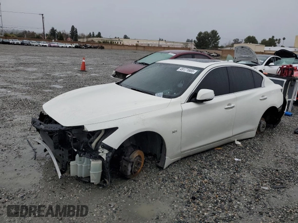 2017 Infiniti Q50 Premium with VIN JN1EV7AP2HM741642, listed as a Copart auction lot 49171665 with 90,501 mi miles and Salvage Title. Bid and sale history available at DreamBid. Image 1.