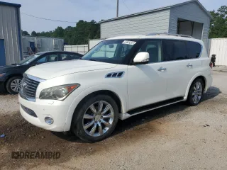 2012 Infiniti QX56 7-passenger with VIN JN8AZ2NF3C9517252, listed as a Copart auction lot 58743455 with 136,627 mi miles and Clean title. Bid and sale history available at DreamBid. Image 1.