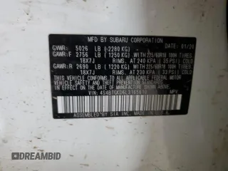 2020 Subaru Outback Onyx XT with VIN 4S4BTGKD6L3165610, listed as a Copart auction lot 61408125 with 87,337 mi miles and Salvage title. Bid and sale history available at DreamBid. Image 14.