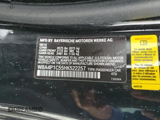 2017 BMW 4 Series 440i with VIN WBA4P1C55HK522257, listed as a Copart auction lot 45650085 with 89,002 mi miles and Salvage Title. Bid and sale history available at carsss.com. Image 12.