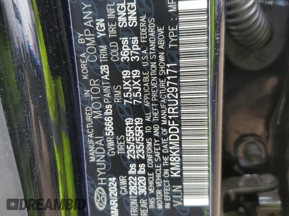 2024 Hyundai Ioniq 5 SE z VIN KM8KMDDF1RU297171, wystawiony jako Copart lot #46358535 z przebiegiem 3 207 mil mil oraz Szkoda całkowita • Salvage title. Historia ofert i sprzedaży dostępna na DreamBid. Obrazek 15.