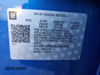 2018 Chevrolet Volt LT with VIN 1G1RC6S53JU148494, listed as a Copart auction lot 69291922 with 38,668 mi miles. Bid and sale history available at carsss.com. Image 14.