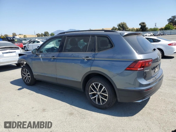 2021 Volkswagen Tiguan S with VIN 3VV0B7AX8MM010519, listed as a Copart auction lot 59809805 with 53,595 mi miles and Salvage title. Bid and sale history available at DreamBid. Image 2.