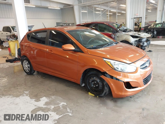 2015 Hyundai Accent GS with VIN KMHCT5AE6FU211955, listed as a IAAI auction lot 41610857 with 106,497 mi miles. Bid and sale history available at carsss.com. Image 1.