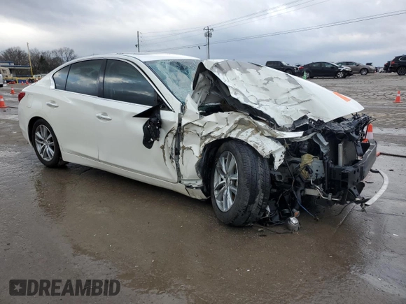 2014 Infiniti Q50 Premium with VIN JN1BV7AP0EM692651, listed as a Copart auction lot 43339505 with 95,729 mi miles and Non repairable. Bid and sale history available at DreamBid. Image 4.