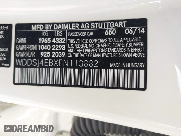 2014 Mercedes-Benz CLA 250 с VIN WDDSJ4EBXEN113882, выставлен на аукционе IAAI как лот 42426754 с пробегом 121 138 миль миль и . История ставок и продаж доступна на DreamBid. Изображение 9.