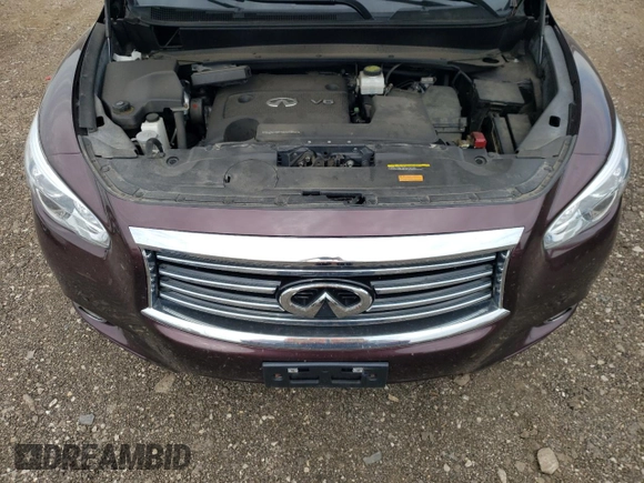 2013 Infiniti JX35 with VIN 5N1AL0MM1DC329248, listed as a Copart auction lot 58764914 with 77,482 mi miles and Salvage Title. Bid and sale history available at carsss.com. Image 12.